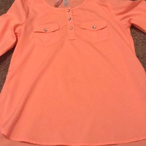 Japna kids coral colored button up shirt